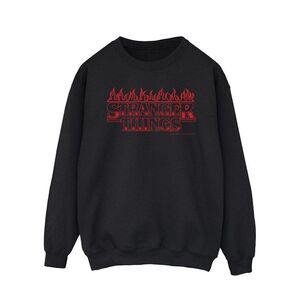 Netflix Mens Stranger Things Flames Sweatshirt / Black